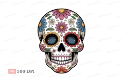 Floral skull decoration flowers colorful Product Image 1