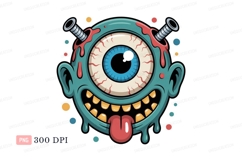 Teal cyclops monster with screws blue Product Image 1
