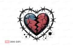 Broken heart barbed wire image Product Image 1