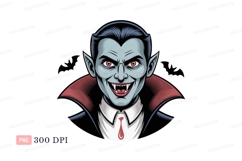 Scary vampire with fangs and red eyes monster horror Product Image 1