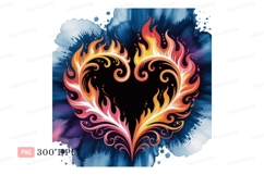 Fiery Heart Swirls fire flame Product Image 1
