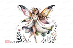 Enchanted fairy with flowing dress and wings flowers Product Image 1