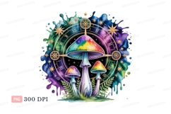 Rainbow mushrooms cosmic clock stars Product Image 1