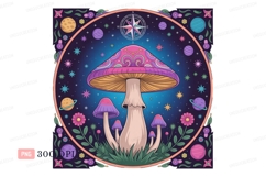 Psychedelic Mushroom Space Garden stars Product Image 1