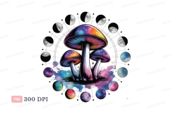 Cosmic mushrooms moon phases celestial image Product Image 1