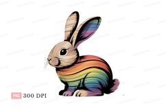 Rainbow striped bunny rabbit stripes Product Image 1