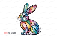 Colorful mosaic rabbit illustration animal Product Image 1