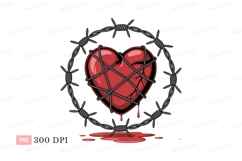 Barbed wire heart bleeding image Product Image 1