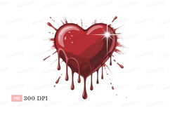 Red Heart Dripping Blood Splatter image Product Image 1