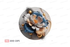 Opulent floral abstract with golden spheres flower Product Image 1