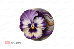 Purple white pansy flower abstract background yellow Product Image 1