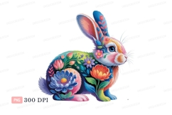 Floral bunny rabbit flowers Product Image 1