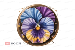 Vibrant Pansy Flower Clipart P N G purple blue Product Image 1