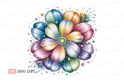 Colorful bloom with petals and droplets flower Product Image 1