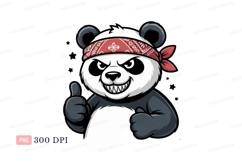 Panda with red bandana giving thumbs up bear animal Product Image 1