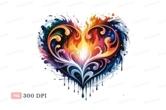 Fiery heart splash fire paint Product Image 1