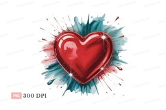 Red heart splash paint abstract Product Image 1
