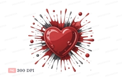 Red Heart Splatter Clipart P N G splash liquid Product Image 1