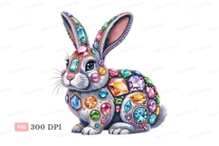 Jeweled rabbit adorned with gemstones bunny crystal Product Image 1
