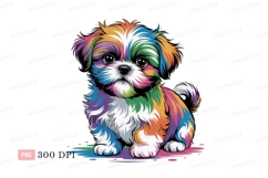 Colorful fluffy puppy rainbow Product Image 1