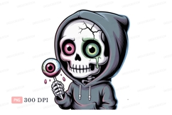Grim reaper skeleton holding eyeball lollipop image Product Image 1