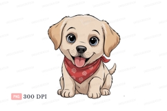 Cute puppy wearing red bandana canine animal Product Image 1