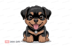 Cute Rottweiler Puppy Happy Tongue Out image Product Image 1