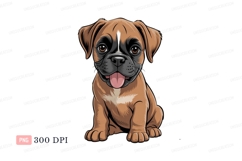 Happy brown boxer puppy black Product Image 1