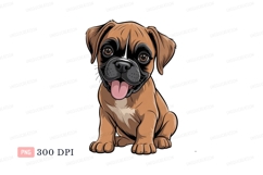 Brown Boxer Puppy Adorable black Product Image 1
