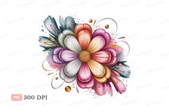 Vibrant multicolored flower petals with golden accents Product Image 1