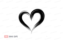 White heart brushstroke love symbol Product Image 1