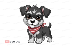 Adorable Miniature Schnauzer puppy with red bandana Product Image 1