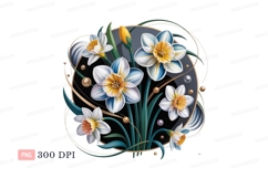 White blue yellow daffodils floral arrangement flowers Product Image 1