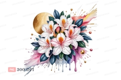 White pink flowers golden circle image Product Image 1