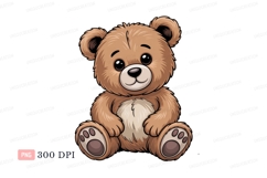 Fluffy brown teddy bear sitting cute Product Image 1