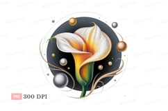 Elegant white orange calla lily with gold accents yellow Product Image 1