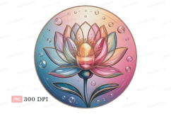 Rainbow lotus flower with bubbles pastel Product Image 1