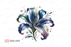 Blue purple white lily petals flower Product Image 1