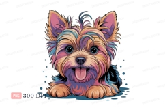 Colorful Yorkshire Terrier Puppy yorkie canine Product Image 1