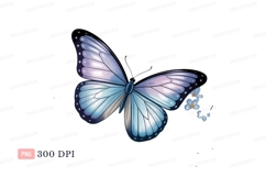 Blue butterfly with purple accents and white dots image Product Image 1