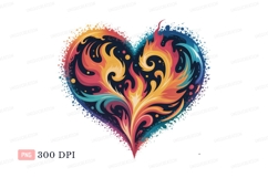 Fiery Heart Swirls fire colorful Product Image 1