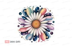 Abstract floral explosion with pastel petals and pearls Product Image 1
