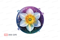 White yellow flower abstract background daffodil orange Product Image 1