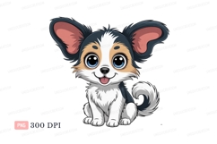 Cute fluffy puppy with big ears canine Product Image 1