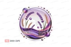 Lavender wheat bubble art purple gold Product Image 1