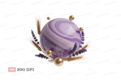 Swirling sphere lavender wheat gold balls Product Image 1