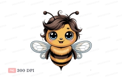 Cute cartoon bee with big eyes insect yellow Product Image 1