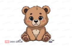 Adorable brown teddy bear with big eyes cute Product Image 1
