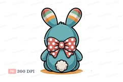 Blue bunny with polka dot bow image Product Image 1