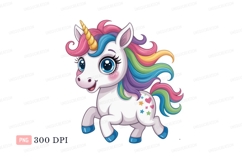 Cute unicorn with rainbow mane and horn image Product Image 1
